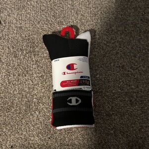 Champion Athletic Crew Socks - Black, White, Red
